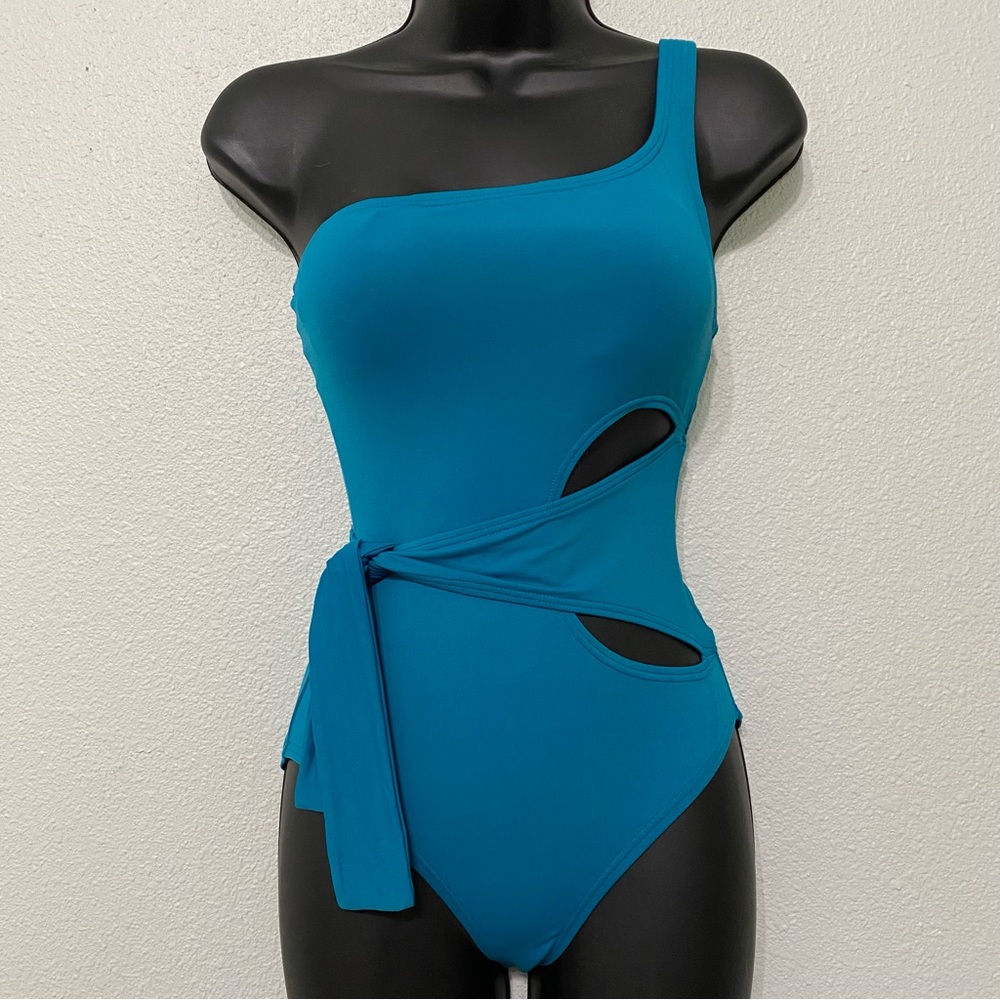 Vince Camuto Swim One Shoulder Wrap One Piece Swimsuit